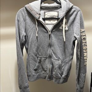 Abercrombie & Fitch Gray Zippered Hoodie